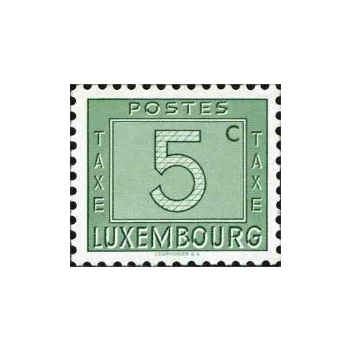 1 عدد تمبر بدهی پستی -  سری اعداد- 5c- لوگزامبورگ 1946 کیفیت MN
