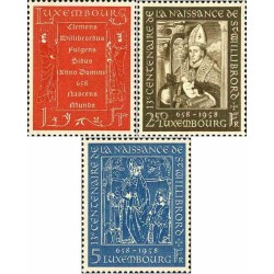 3 عدد تمبر 1300مین سالگرد تولد سنت ویلیبرورد - لوگزامبورگ 1958