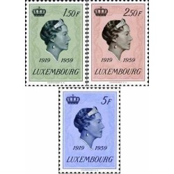 3 عدد تمبر 40مین سالگرد سلطنت دوشس بزرگ شارلوت - لوگزامبورگ 1959 قیمت 4.2 دلار