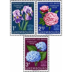 3 عدد تمبر جشنواره گل، Mondorf-les-Bains - لوگزامبورگ 1959