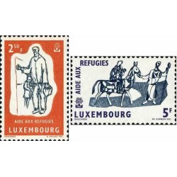 2 عدد تمبر سال جهانی پناهندگان - لوگزامبورگ 1960
