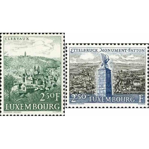 2 عدد تمبر مقاصد گردشگری - لوگزامبورگ 1961 کیفیت MN