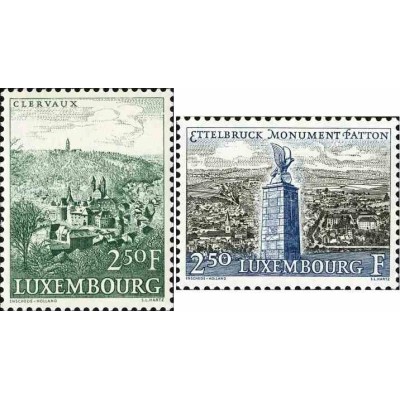 2 عدد تمبر مقاصد گردشگری - لوگزامبورگ 1961 کیفیت MN