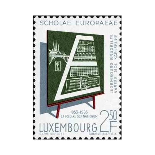 1 عدد تمبر دهمین سالگرد مدارس اروپایی - لوگزامبورگ 1963