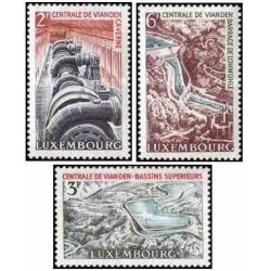 3 عدد تمبر کارخانه‌های برق‌آبی ویاندن - لوگزامبورگ 1964