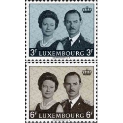 2 عدد تمبر جلوس دوک بزرگ ژان - لوگزامبورگ 1964