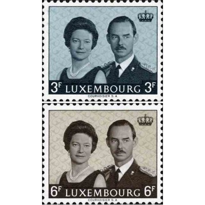 2 عدد تمبر جلوس دوک بزرگ ژان - لوگزامبورگ 1964