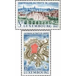 2 عدد تمبر صدمین سالگرد پیمان لندن - لوگزامبورگ 1967