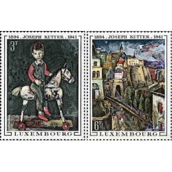 2 عدد تمبر 75مین سالگرد تولد جوزف کاتر - نقاش - لوگزامبورگ 1969