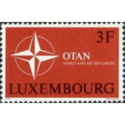 1 عدد تمبر بیستمین سالگرد ناتو - لوگزامبورگ 1969