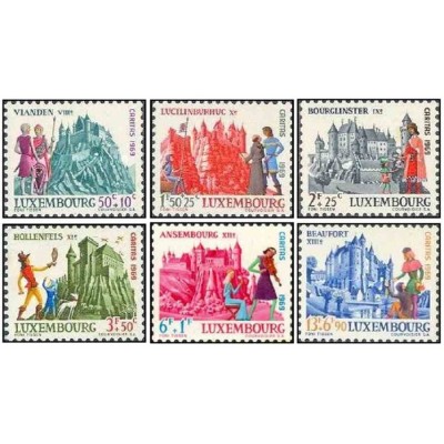 6 عدد تمبر قلعه‌ها - سری خیریه - لوگزامبورگ 1969