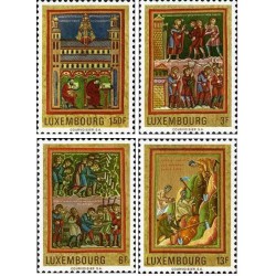4 عدد تمبر نقاشی های مینیاتوری اشترناخ - لوگزامبورگ 1971