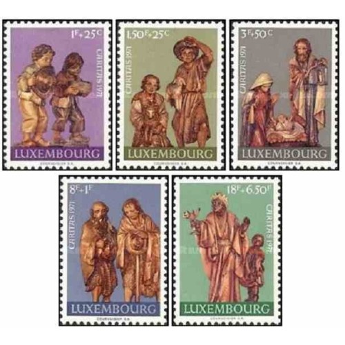 5 عدد تمبر میلاد مسیح (سری خیریه) - لوگزامبورگ 1971