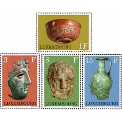 4 عدد تمبر اشیاء باستان‌شناسی - لوگزامبورگ 1972