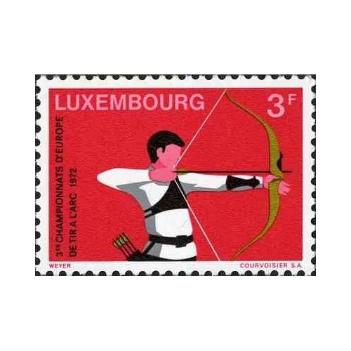 1 عدد تمبر سومین دوره مسابقات قهرمانی تیراندازی با کمان اروپا - لوگزامبورگ 1972