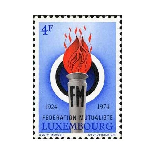1 عدد تمبر پنجاهمین سالگرد فدراسیون بیمه متقابل لوکزامبورگ - لوگزامبورگ 1974