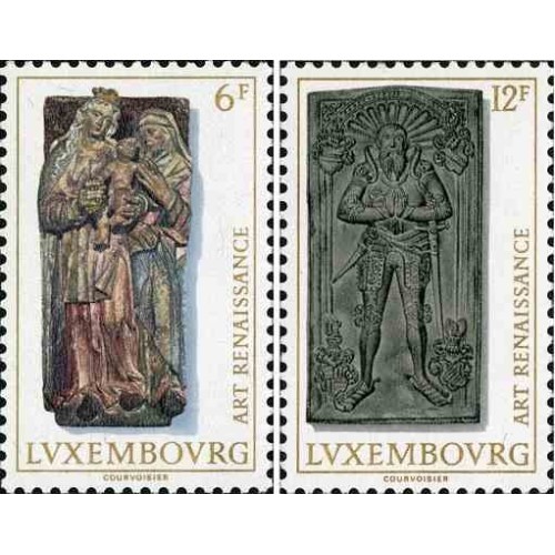 2 عدد تمبر هنر رنسانس - لوگزامبورگ 1976