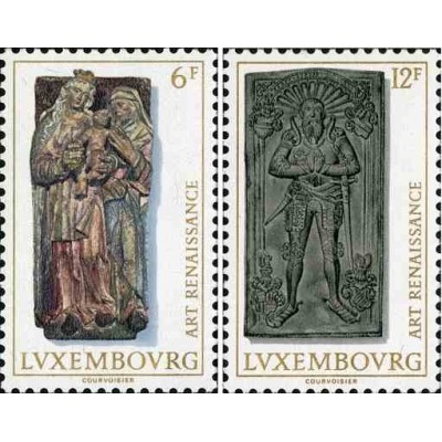 2 عدد تمبر هنر رنسانس - لوگزامبورگ 1976