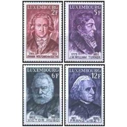 4 عدد تمبر بازدیدکنندگان مشهور لوکزامبورگ - ولفگانگ گوته ، ویلیام ترنر، ویکتور هوگو ، فرانتز لیتز - لوگزامبورگ 1977