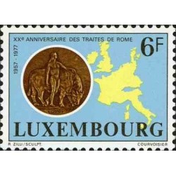 1 عدد تمبر بیستمین سالگرد معاهدات رم - لوگزامبورگ 1977