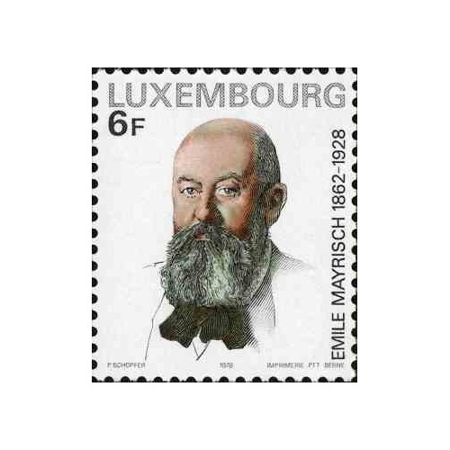 1 عدد تمبر پنجاهمین سالگرد درگذشت امیل مایریش - لوگزامبورگ 1978