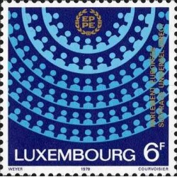 1 عدد تمبر اولین انتخابات مستقیم پارلمان اروپا - لوگزامبورگ 1979