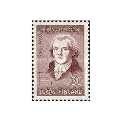 1 عدد  تمبر دویستمین سالگرد تولد شیمیدان یوهان گادولین - فنلاند 1960