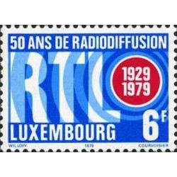 1 عدد تمبر سال 50مین سالگرد رادیو تله لوکزامبورگ - لوگزامبورگ 1979