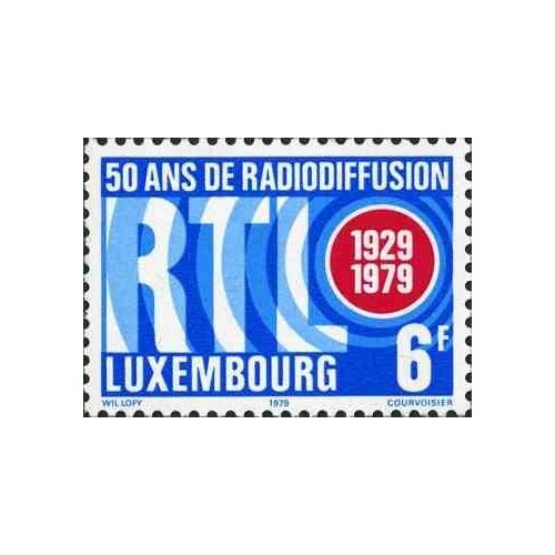 1 عدد تمبر سال 50مین سالگرد رادیو تله لوکزامبورگ - لوگزامبورگ 1979