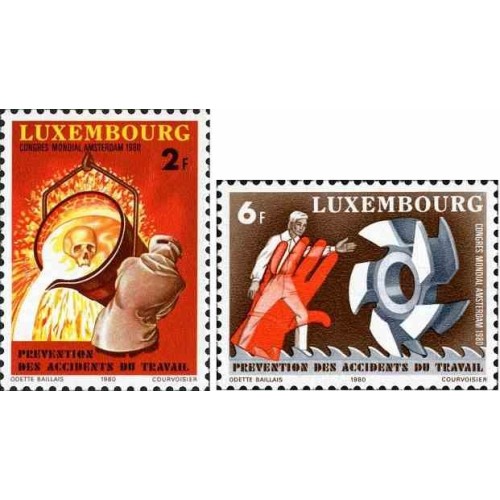 2 عدد تمبر نهمین کنگره جهانی پیشگیری از حوادث و بیماری‌های شغلی - لوگزامبورگ 1980