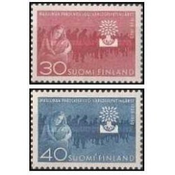 2 عدد  تمبر سال جهانی پناهندگان - فنلاند 1960