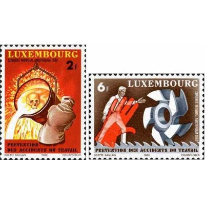 2 عدد تمبر نهمین کنگره جهانی پیشگیری از حوادث و بیماری‌های شغلی - لوگزامبورگ 1980