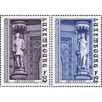 2 عدد تمبر هنر نو - لوگزامبورگ 1980