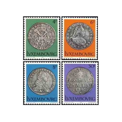 4 عدد تمبر سکه‌های نقره - لوگزامبورگ 1981