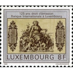 1 عدد تمبر 125مین سالگرد صدور حق نشر توسط بانک بین‌المللی لوکزامبورگ- لوگزامبورگ 1981
