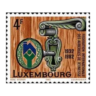 1 عدد تمبر 50مین سالگرد فدراسیون بین‌المللی خوابگاه‌های جوانان - لوگزامبورگ 1982