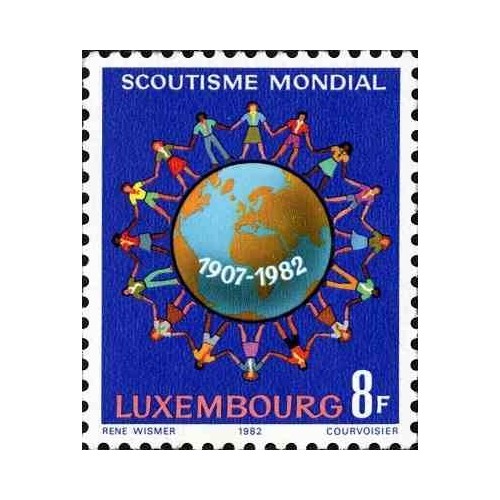 1 عدد تمبر 75مین سالگرد سازمان جهانی پیشاهنگی - لوگزامبورگ 1982