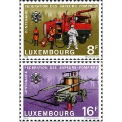 2 عدد تمبر صدمین سالگرد فدراسیون آتش نشانی - لوگزامبورگ 1983