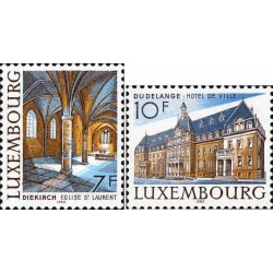 2 عدد تمبر ساختمان‌ها - لوگزامبورگ 1983