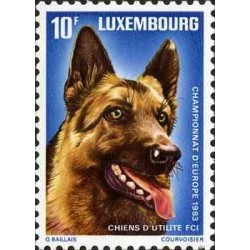 1 عدد تمبر  مسابقات قهرمانی سگ‌های کاری اروپا- لوگزامبورگ 1983