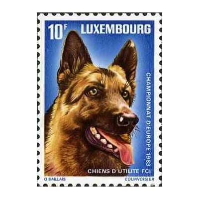 1 عدد تمبر  مسابقات قهرمانی سگ‌های کاری اروپا- لوگزامبورگ 1983
