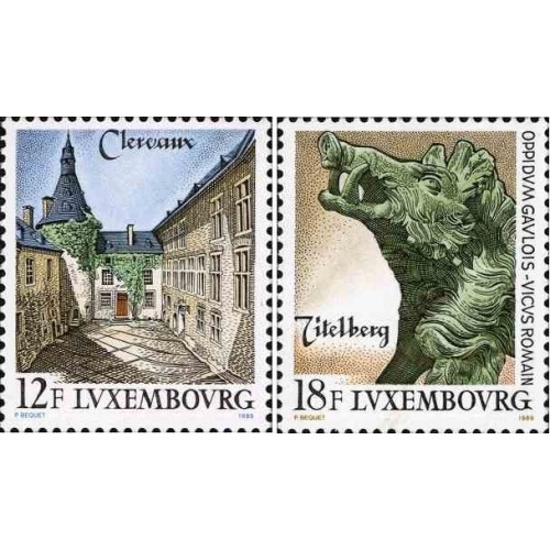 2 عدد تمبر گردشگری - لوگزامبورگ 1989