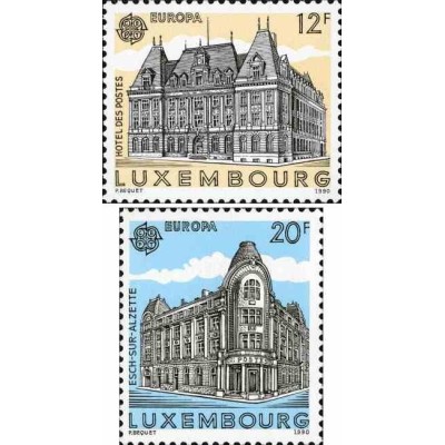 2 عدد تمبر مشترک اروپا - Europa Cept - دفاتر پستی - لوگزامبورگ 1990 قیمت 3.5 دلار