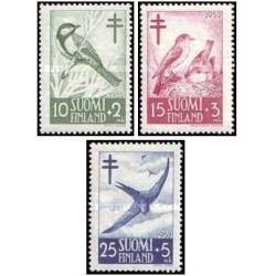 3 عدد  تمبر پرندگان - پیشگیری از سل - پرندگان - فنلاند 1952 قیمت 6.6 دلار
