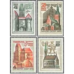 4 عدد تمبر بناهای تاریخی کشورهای بالتیک - شوروی 1973