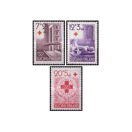 3 عدد تمبر خیریه صلیب سرخ - پرستاری - فنلاند 1951 قیمت 7.2 دلار
