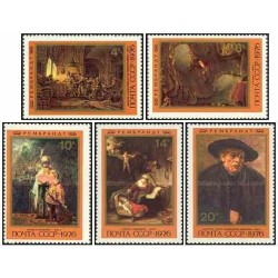 5 عدد تمبر 370مین سالگرد تولد رامبراند - نقاش - شوروی 1976