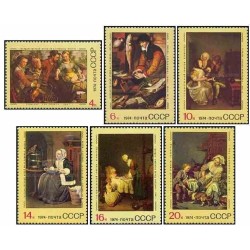 6 عدد تمبر نقاشی‌های خارجی در گالری‌های شوروی - شوروی 1974
