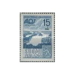1 عدد تمبرهفتاد و پنجمین سالگرد تاسیس اتحادیه جهانی پست  - فنلاند 1949