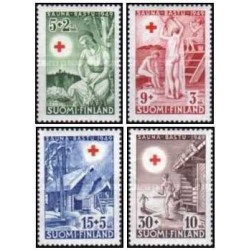 2 عدد تمبر خیریه صلیب سرخ - سونا - فنلاند 1949
